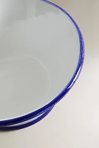 STONEWARE SALAD BOWL WITH CONTRASTING RIM