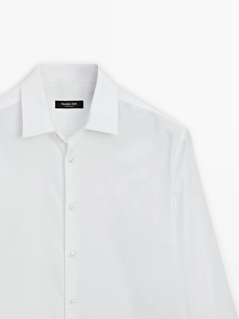 Chemise slim chinée en twill
