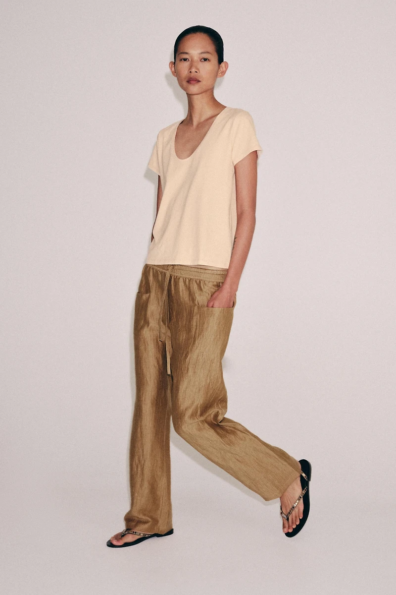 ZW COLLECTION LINEN BLEND PANTS