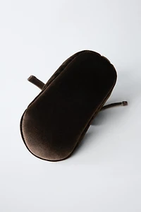 VELVET BOW BALLET FLATS