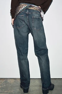 ZW COLLECTION LOW-RISE SCARF BAGGY JEANS