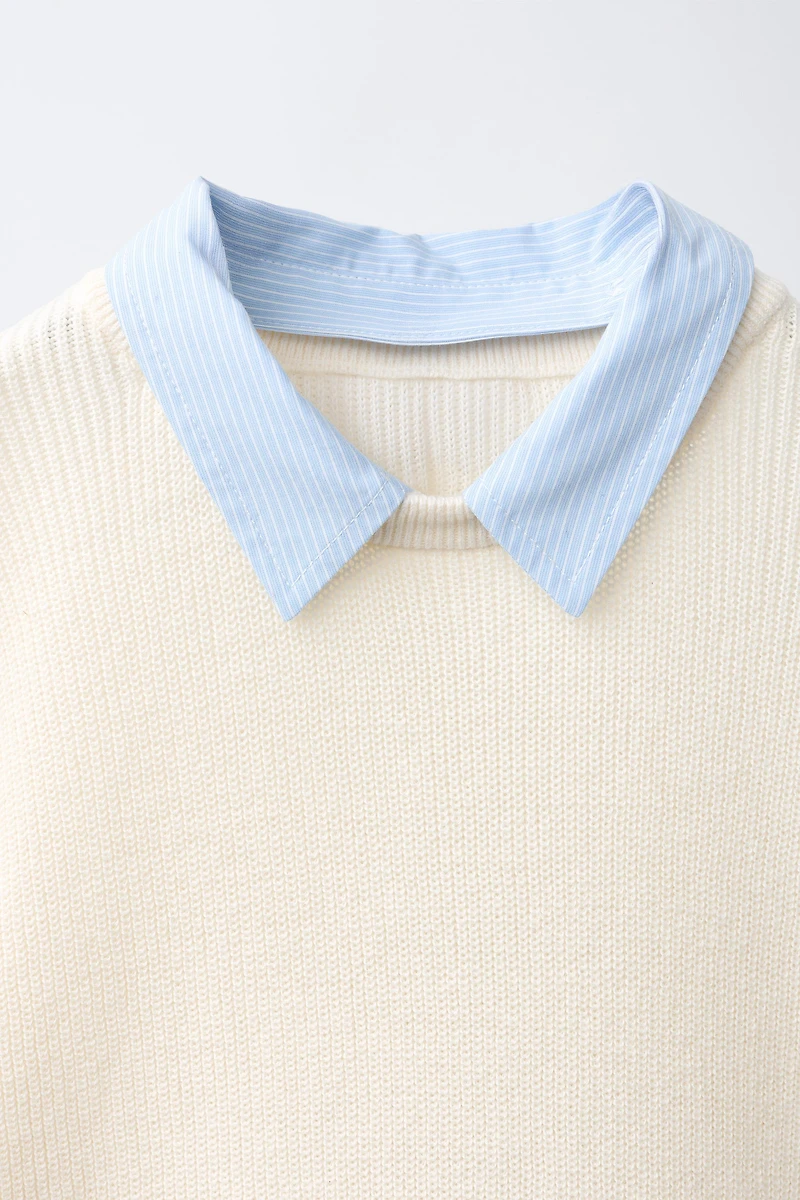 KNIT JUMPER WITH DETACHABLE COLLAR