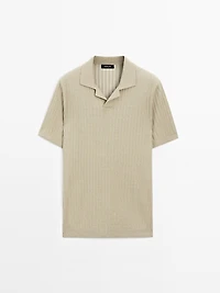 Polo manches courtes maille côtelée