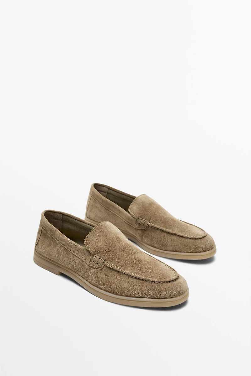 Split leather loafers