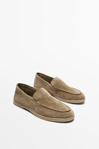 Split leather loafers