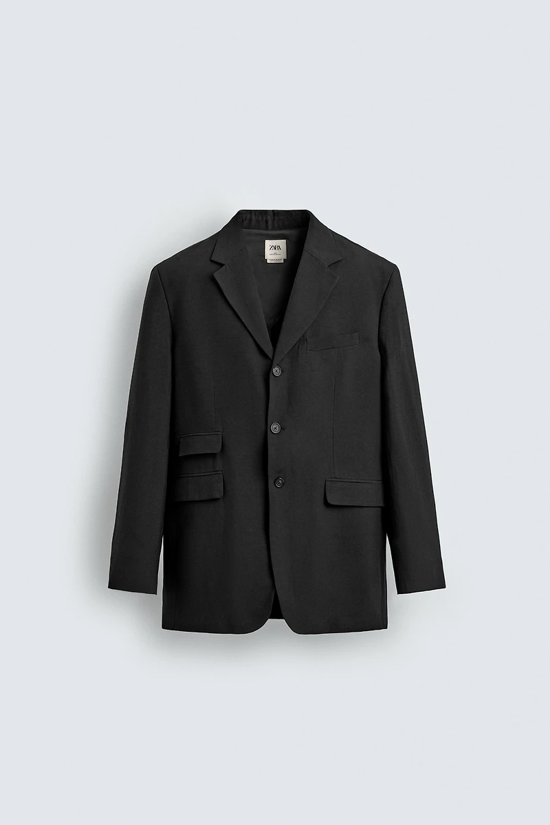 RELAXED FIT VISCOSE - LINEN SUIT JACKET