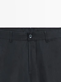 100% linen tapered fit trousers
