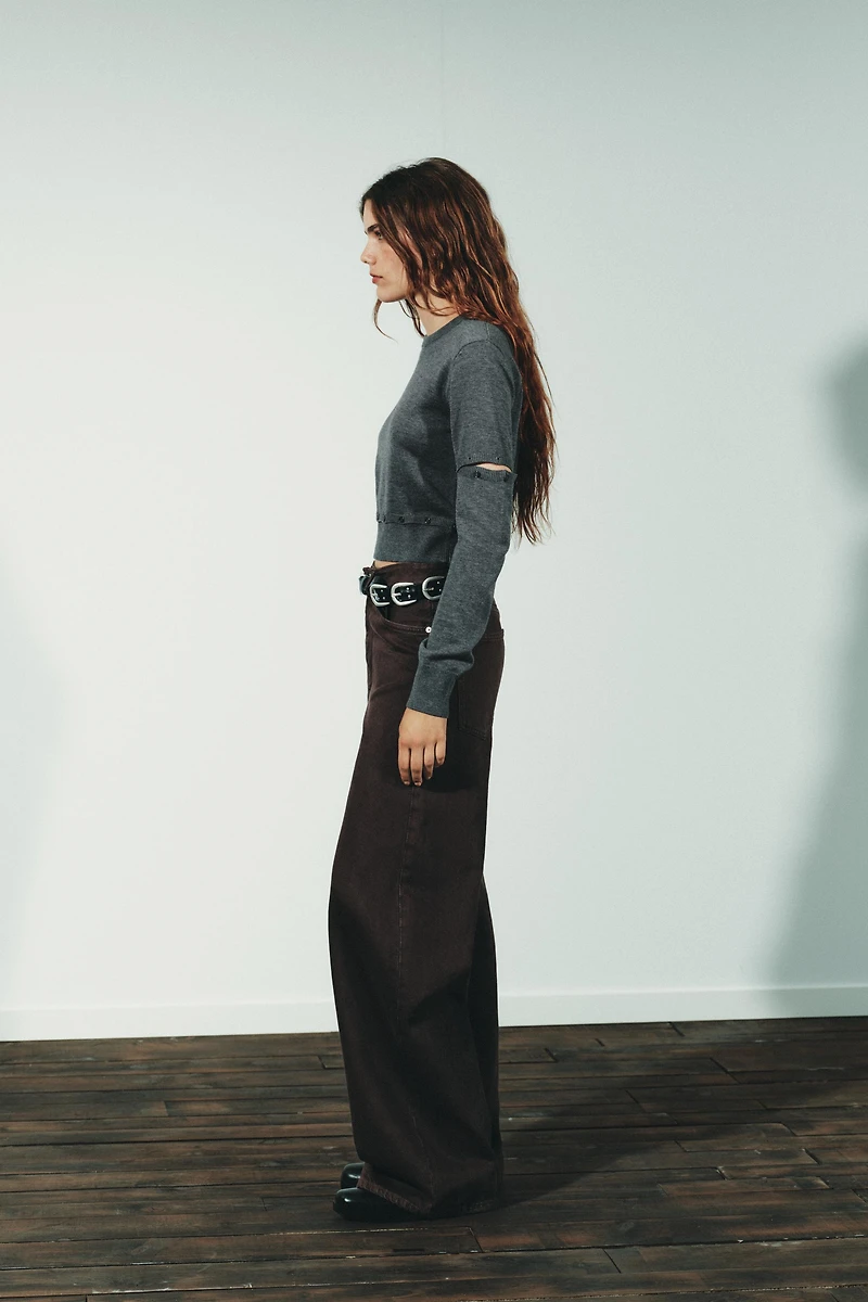 TRF EXTRA WIDE LEG HIGH WAIST JEANS