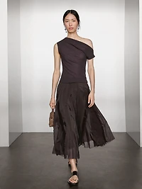 Jupe longue volume avec godets