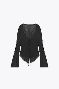 RUCHED TIE TOP