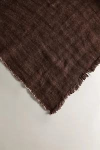 FRINGED LINEN BLANKET