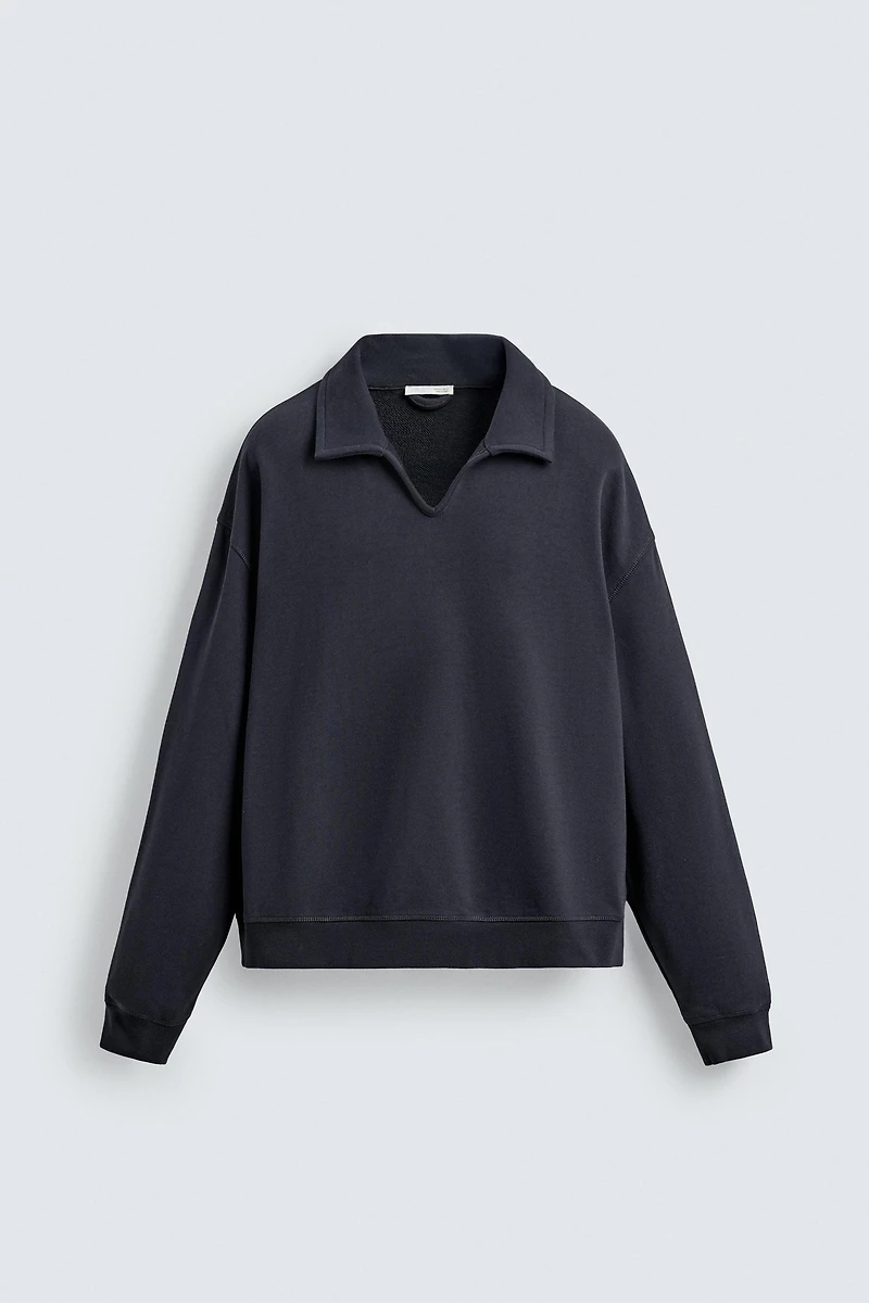 COTTON POLO SWEATSHIRT