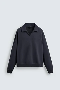 COTTON POLO SWEATSHIRT
