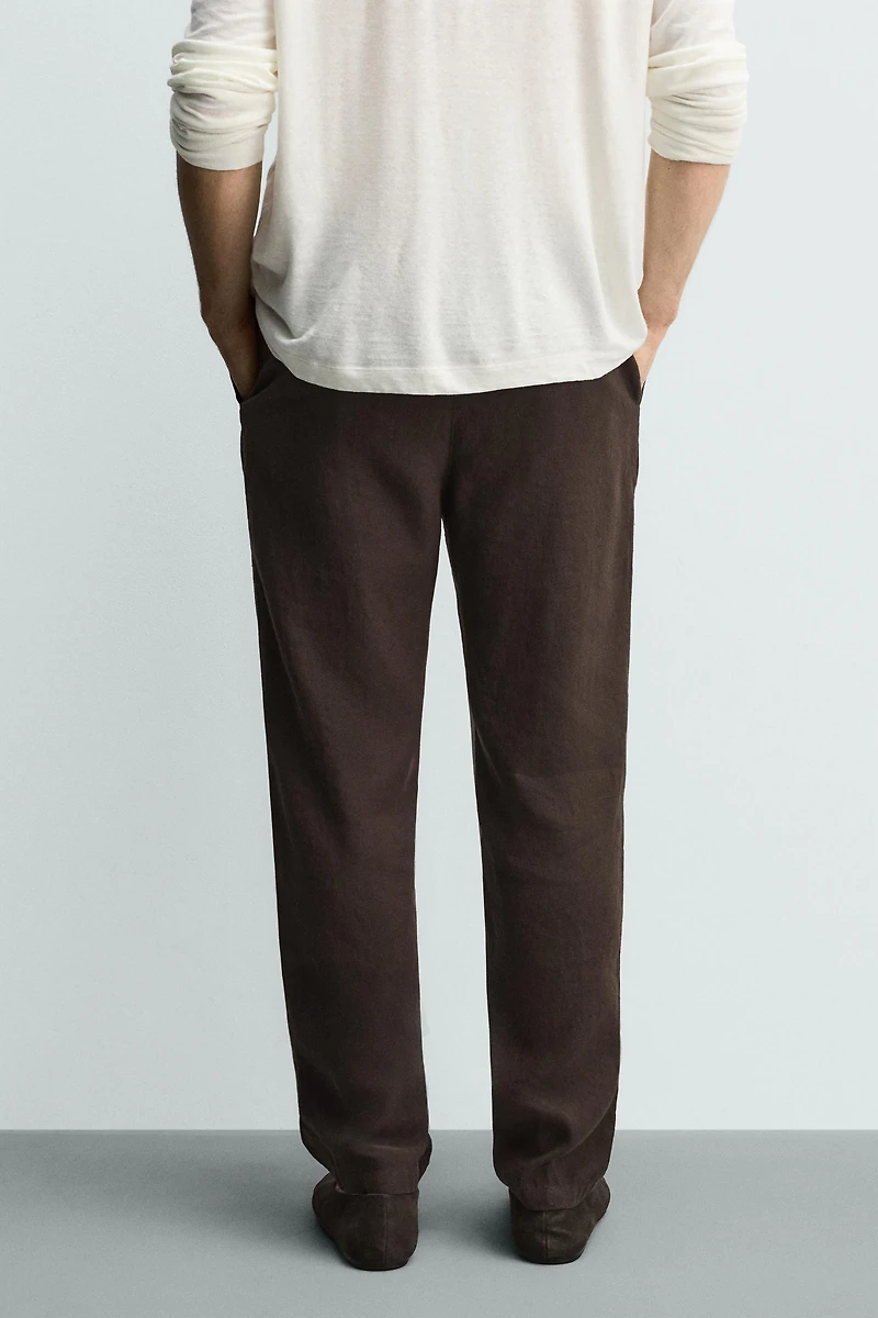COTTON-LINEN RELAXED FIT PANTS