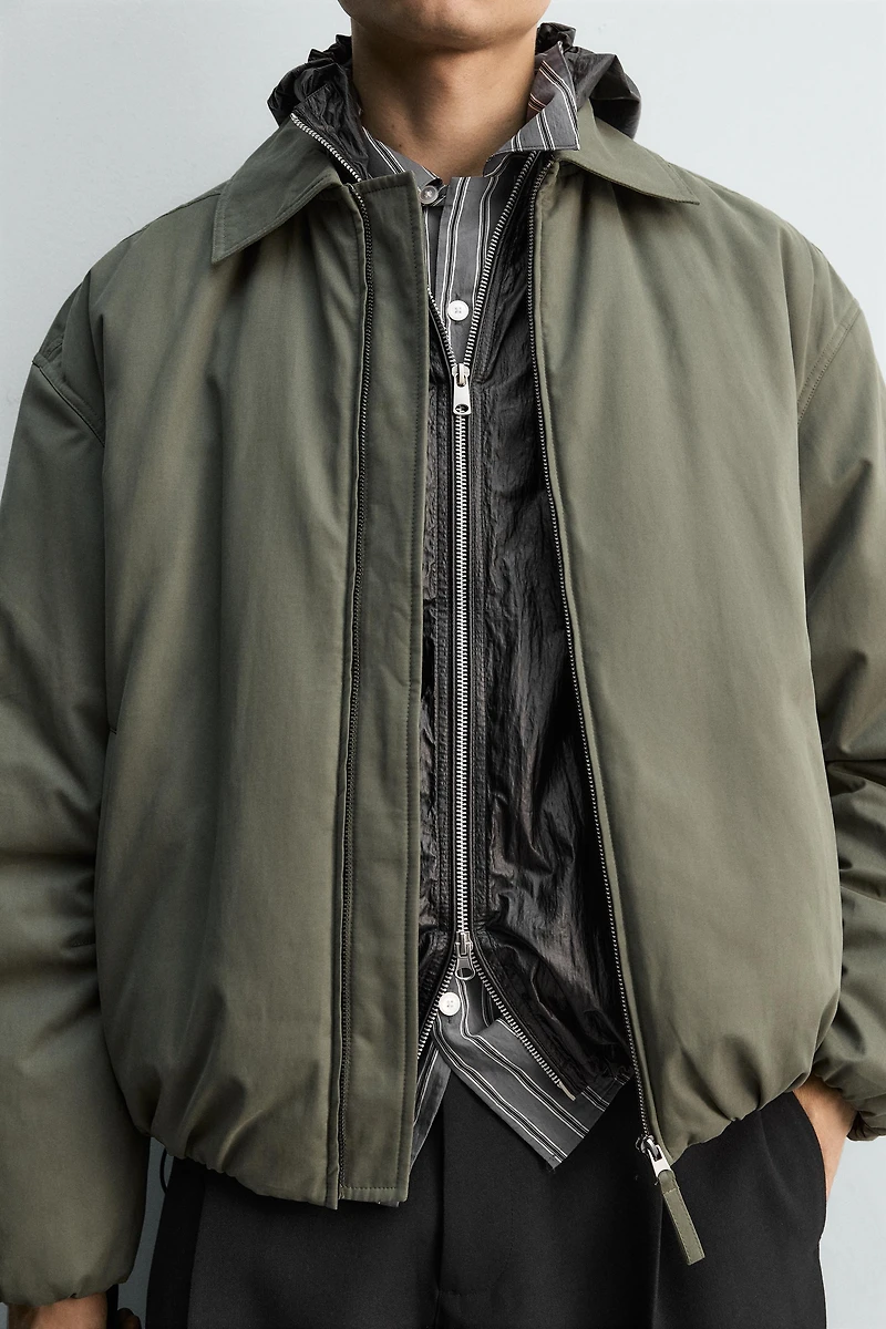 BOXY FIT TEXTURED JACKET