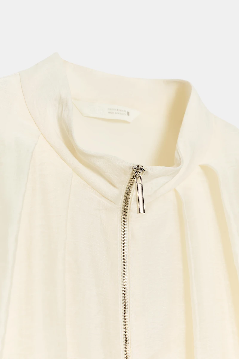 PLEATED BOMBER JACKET