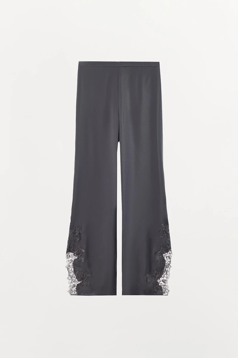 SATIN LACE PANTS
