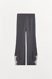 SATIN LACE PANTS