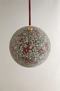 CHRISTMAS TREE FLORAL BALL ORNAMENT
