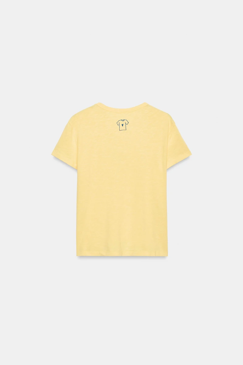 YELLOW TEXT T-SHIRT