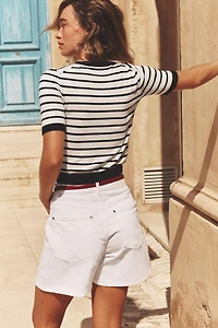 SHORT SLEEVE BASIC KNIT TOP