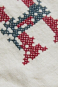 LINEN LETTER H EMBROIDERED CUSHION