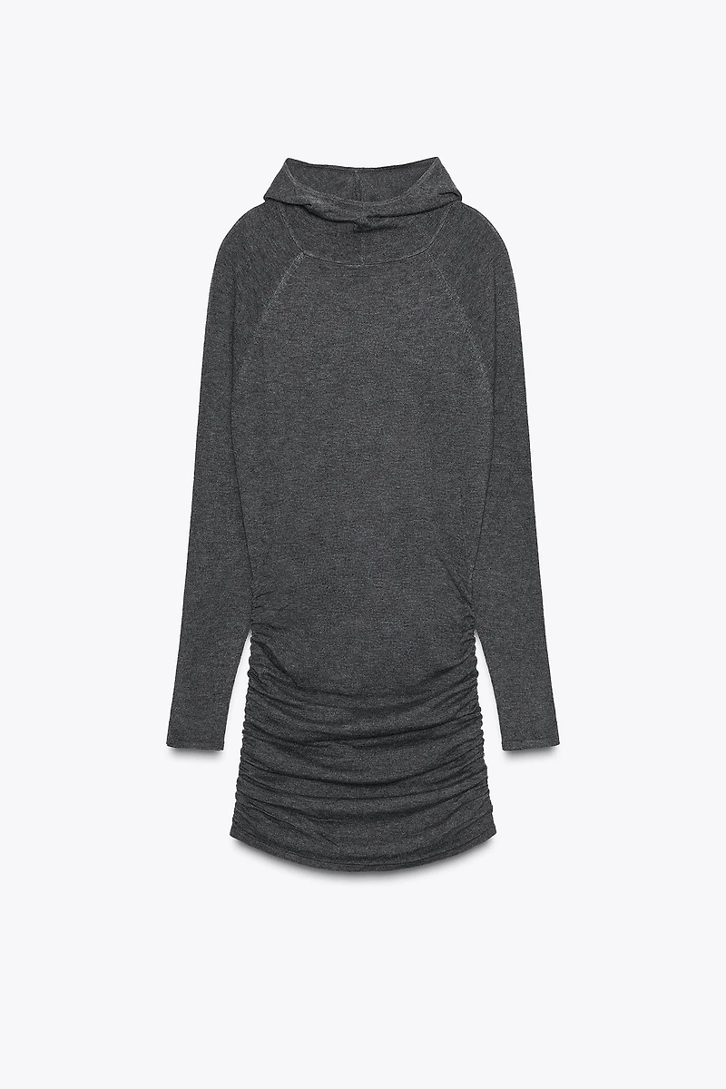 HOODIE KNIT MINI DRESS