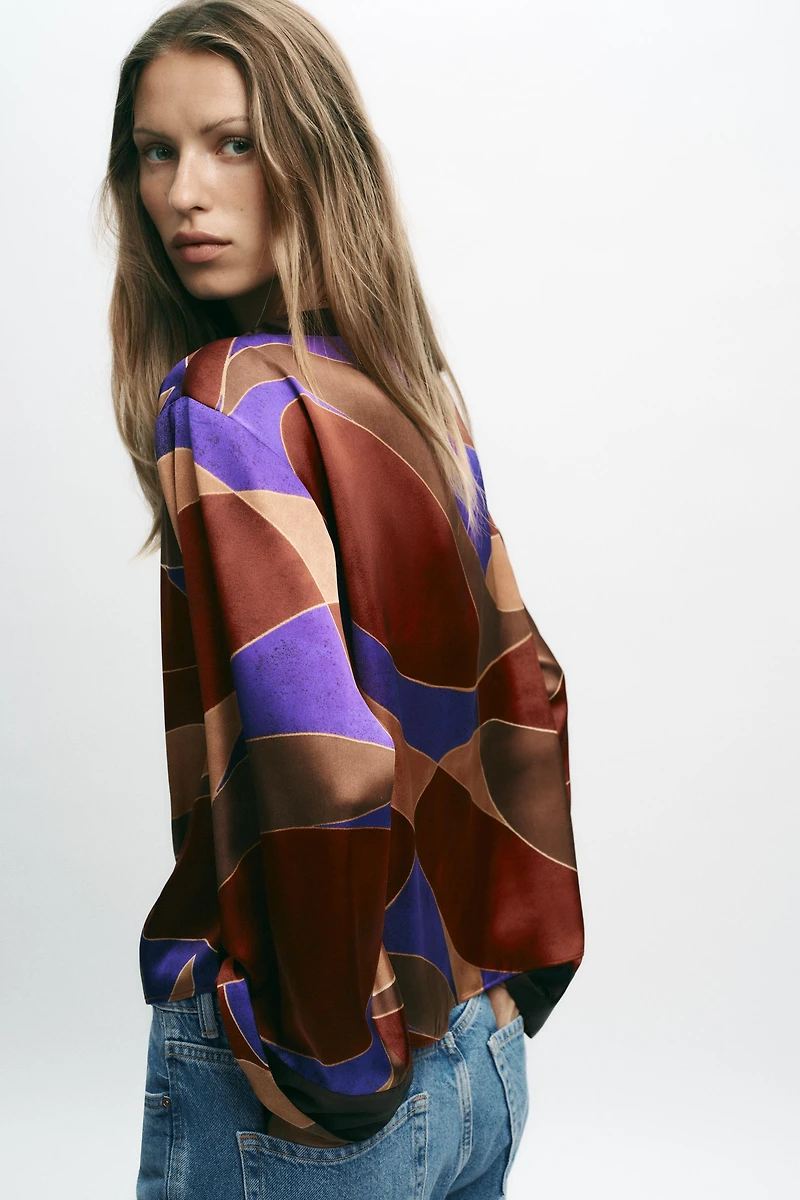 PRINTED SATIN SHIRT