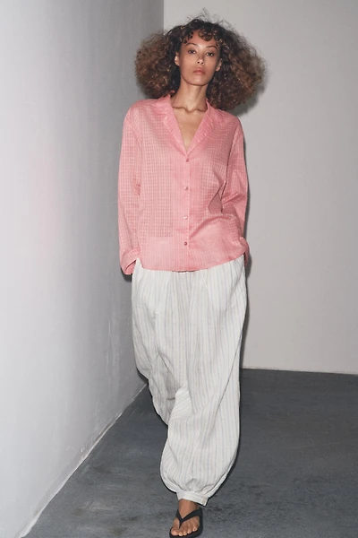ZW COLLECTION PLAID PAJAMA SHIRT