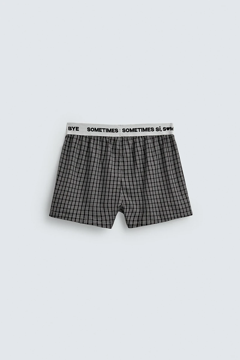JACQUARD POPLIN BOXERS WITH WAISTBAND