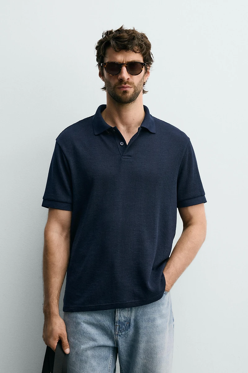 STRIPED JACQUARD REGULAR FIT POLO