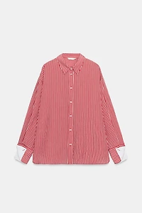 CHEMISE À RAYURES ET POIGNETS CONTRASTANTS