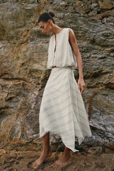 ASYMMETRIC MIDI SKIRT