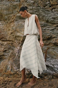 ASYMMETRIC MIDI SKIRT