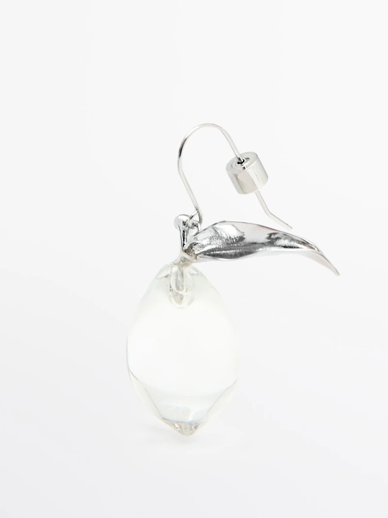 Mini boucles d'oreilles citron en verre
