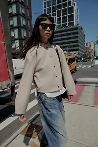 SOFT BOMBER WITH ELASTIC HEM