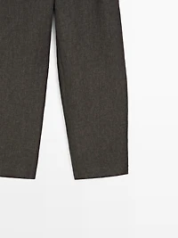 Pantalon barrel fit lin