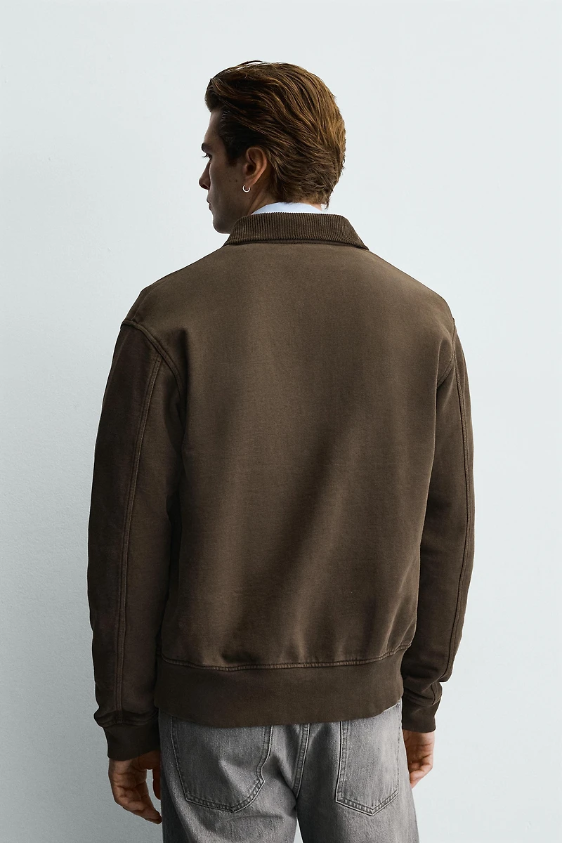 VESTE BIMATIÈRE EN VELOURS CÔTELÉ AVEC ALAMARS