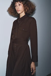 ZW COLLECTION BELTED SHIRT DRESS