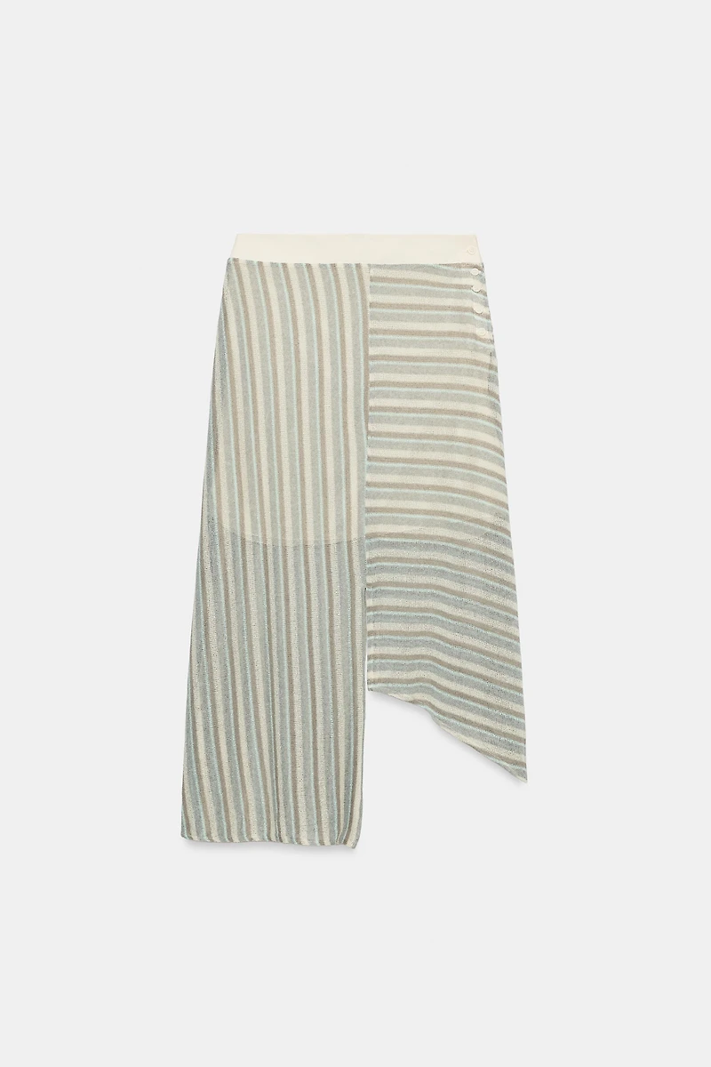 ASYMMETRIC STRIPED SKIRT