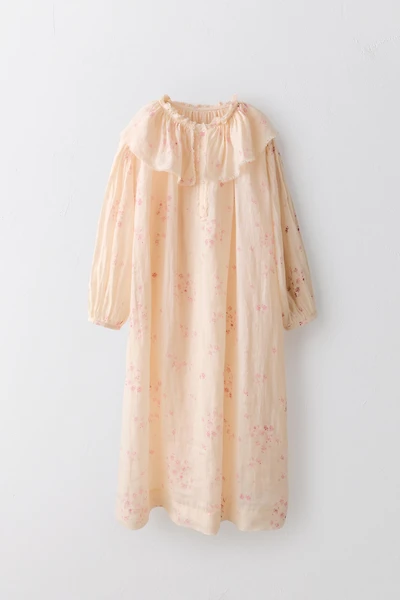6-12 YEARS/ 100% RAMIE FLORAL DRESS LIMITED EDITION