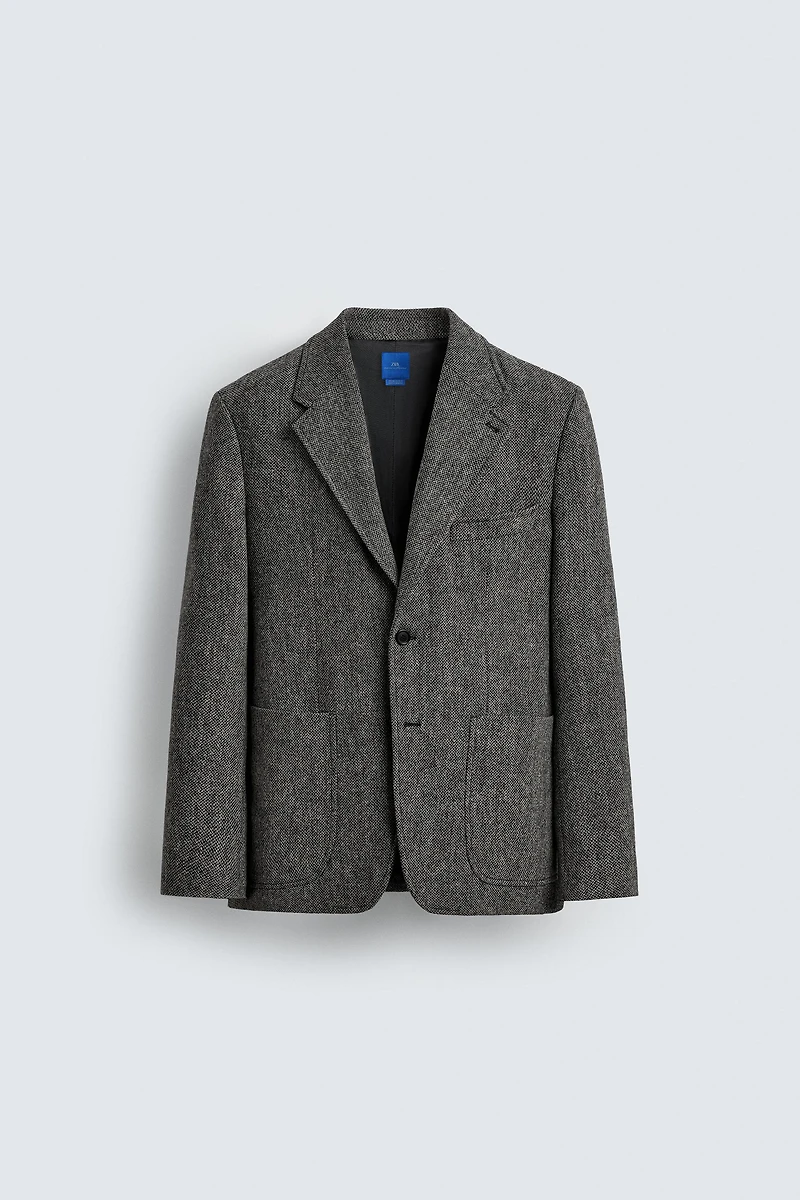 100% WOOL TEXTURED BLAZER AARON LEVINE X ZARA