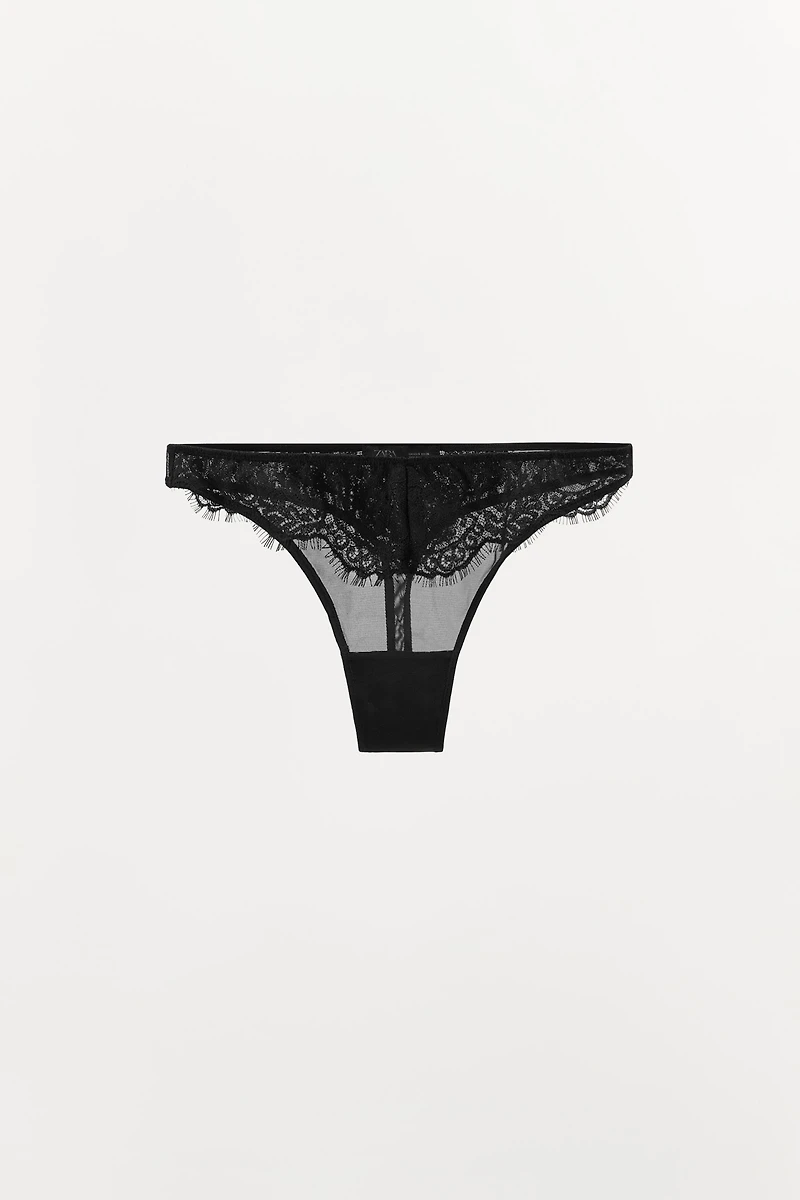 MESH LACE THONG