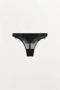 MESH LACE THONG