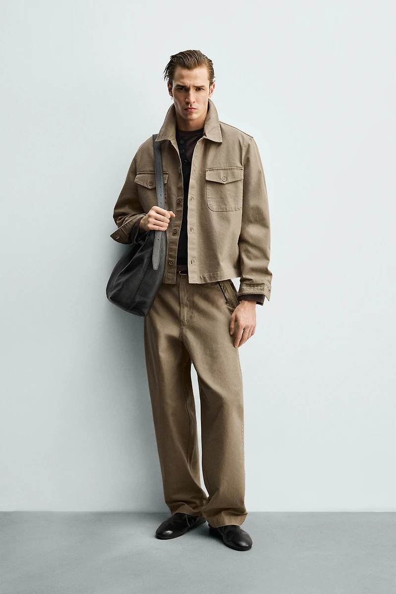 EMBROIDERED BOXY FIT OVERSHIRT
