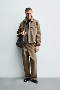 EMBROIDERED BOXY FIT OVERSHIRT