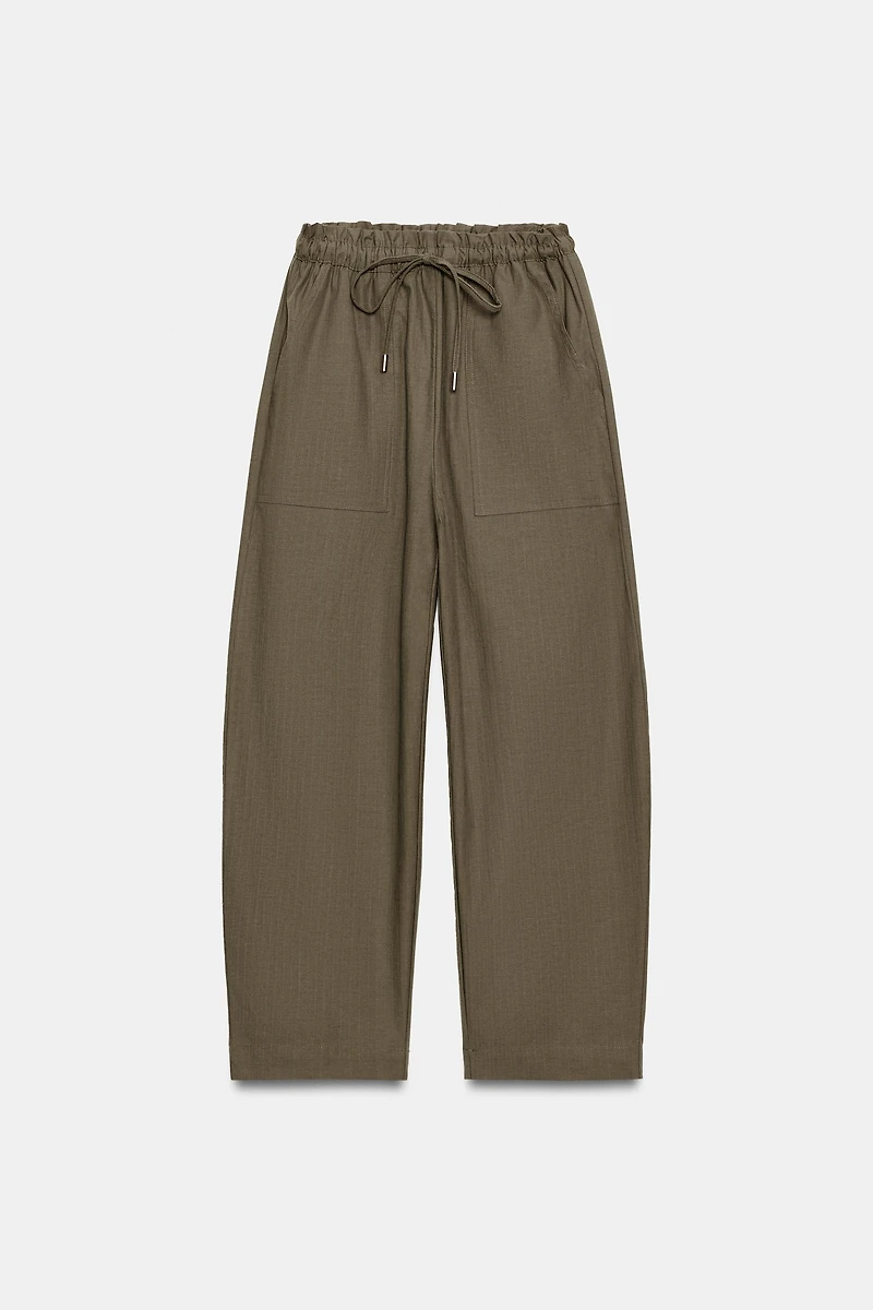 PANTALON TAPERED À TAILLE ÉLASTIQUE