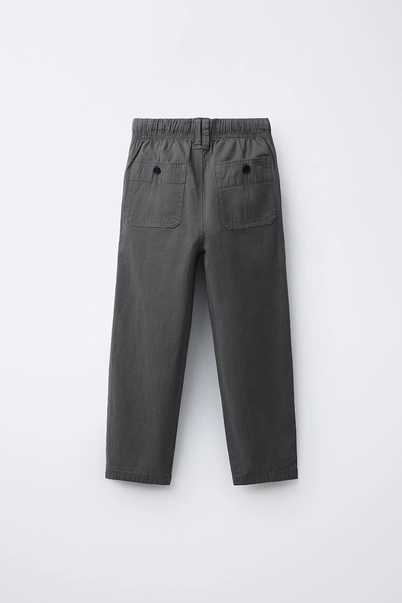 TEXTURED STRETCH PANTS