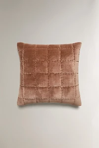 CHECK VELVET PILLOW SHAM FOR QUILT