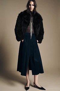 JUPE MI-LONGUE EN VELOURS CÔTELÉ ZW COLLECTION